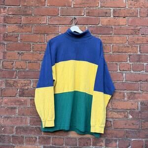 Vintage gap colour block turtle neck shirt 90s L/XL